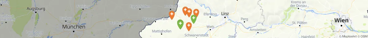 Kartenansicht für Apotheken-Notdienste in der Nähe von Andrichsfurt (Ried, Oberösterreich)